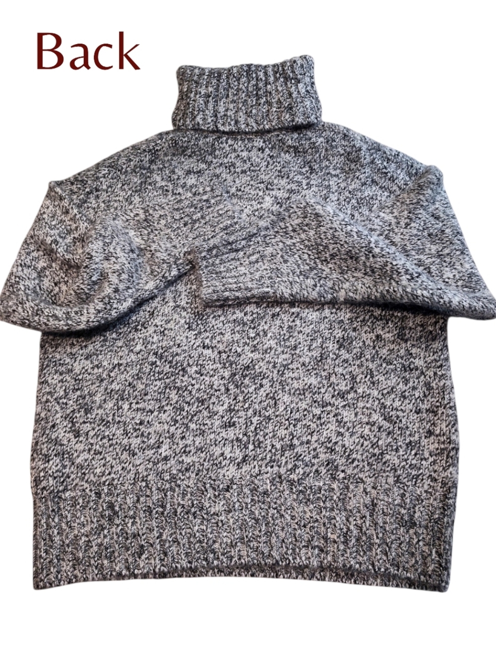 ZARA Grey Marled Chunky Knit Turtleneck Sweater Womens Size Medium - Picture 9 of 14